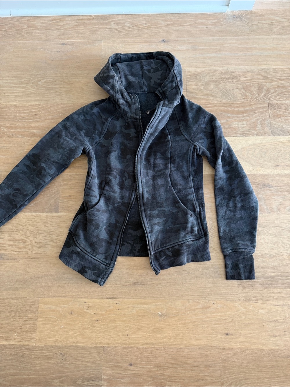 lululemon athletica Black Camo Full-Zip Hooded Jacket